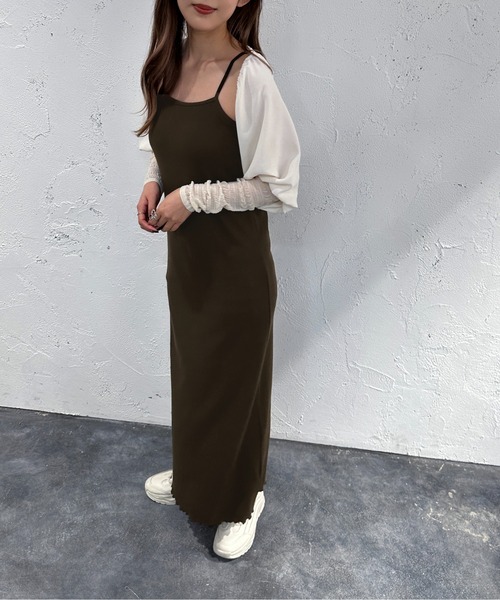 apres jour mignon(アプレジュールミニョン)の「カップ付きキャミワンピース【ZOZOTOWN限定アイテム】(ワンピース・レディース・オートミール/ネイビー/ブラック/ダークブラウン・フリー/X-LARGE)」の15枚目の写真