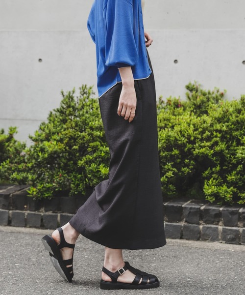 SENSE OF PLACE by URBAN RESEARCH（センスオブプレイスバイアーバンリサーチ）の「リネンライクスリットタイトスカート（スカート・レディース・チャコールグレー/ライトベージュ/ブラック/オレンジ/ライトブルー・X-SMALL/SMALL/MEDIUM/LARGE/TALL）」の22枚目の写真