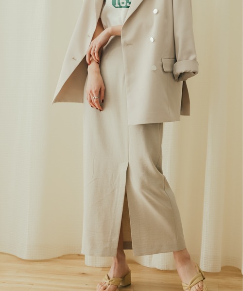 SENSE OF PLACE by URBAN RESEARCH（センスオブプレイスバイアーバンリサーチ）の「リネンライクスリットタイトスカート（スカート・レディース・チャコールグレー/ライトベージュ/ブラック/オレンジ/ライトブルー・X-SMALL/SMALL/MEDIUM/LARGE/TALL）」の11枚目の写真