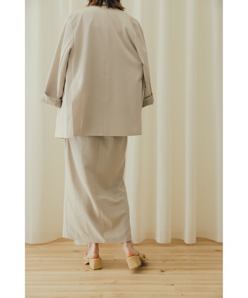 SENSE OF PLACE by URBAN RESEARCH（センスオブプレイスバイアーバンリサーチ）の「リネンライクスリットタイトスカート（スカート・レディース・チャコールグレー/ライトベージュ/ブラック/オレンジ/ライトブルー・X-SMALL/SMALL/MEDIUM/LARGE/TALL）」の15枚目の写真