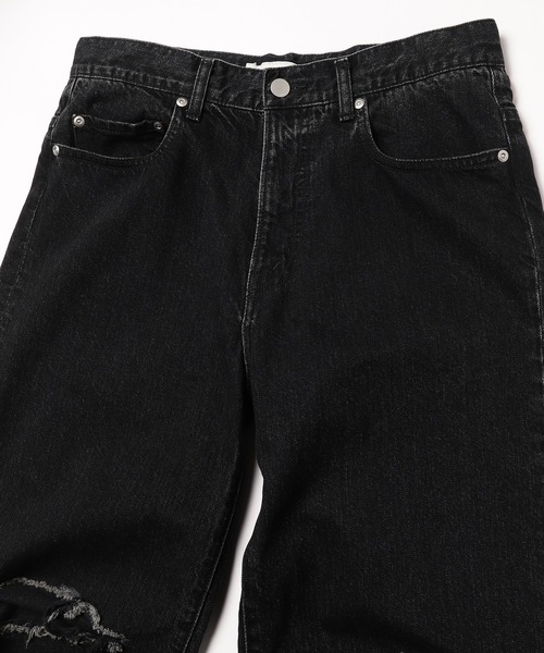 Jieda（ジエダ）の「DAMAGE LOOSE FIT DENIM（デニムパンツ・メンズ・ブラック・1/2）」の7枚目の写真