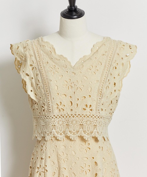 NOELA（ノエラ）の「コットンレースマキシワンピ（ワンピース・レディース・ブラック/オフホワイト/サックスブルー/イエロー・S/M）」の19枚目の写真