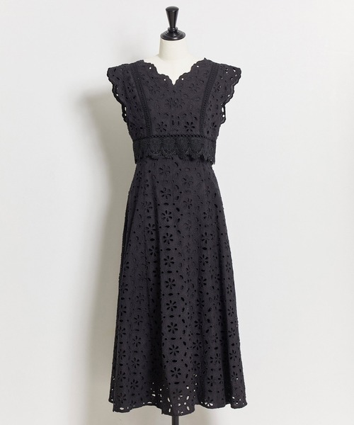 NOELA（ノエラ）の「コットンレースマキシワンピ（ワンピース・レディース・ブラック/オフホワイト/サックスブルー/イエロー・S/M）」の14枚目の写真