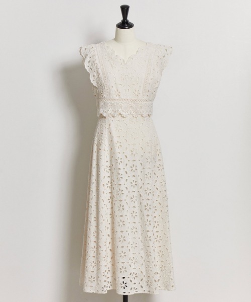 NOELA（ノエラ）の「コットンレースマキシワンピ（ワンピース・レディース・ブラック/オフホワイト/サックスブルー/イエロー・S/M）」の11枚目の写真