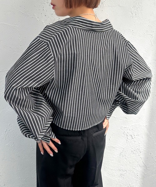 apres jour mignon（アプレジュールミニョン）の「アソートクロップドシャツ【ZOZOTOWN限定アイテム】（シャツ/ブラウス・レディース・ネイビー/ブラック/オフホワイト/ブルー・X-LARGE/フリー）」の16枚目の写真