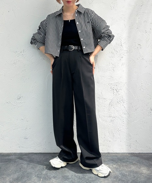 apres jour mignon（アプレジュールミニョン）の「アソートクロップドシャツ【ZOZOTOWN限定アイテム】（シャツ/ブラウス・レディース・ネイビー/ブラック/オフホワイト/ブルー・X-LARGE/フリー）」の17枚目の写真