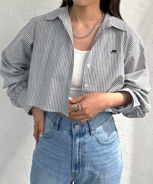 apres jour mignon（アプレジュールミニョン）の「アソートクロップドシャツ【ZOZOTOWN限定アイテム】（シャツ/ブラウス・レディース・ネイビー/ブラック/オフホワイト/ブルー・X-LARGE/フリー）」の20枚目の写真