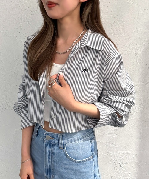 apres jour mignon（アプレジュールミニョン）の「アソートクロップドシャツ【ZOZOTOWN限定アイテム】（シャツ/ブラウス・レディース・ネイビー/ブラック/オフホワイト/ブルー・X-LARGE/フリー）」の22枚目の写真