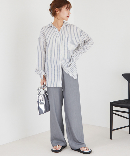 JOURNAL STANDARD relume(ジャーナルスタンダード レリューム)の「TRストレッチイージーパンツ(その他パンツ・レディース・ブラック/グレー・36/38)」の4枚目の写真