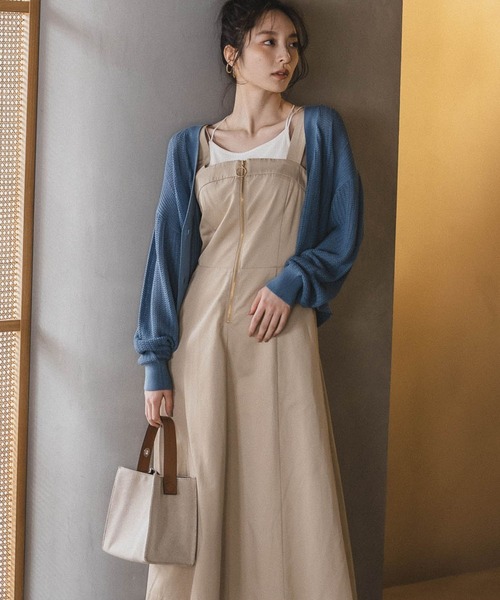 Andemiu（アンデミュウ）の「オーバーオールフウジャンスカ199477（ジャンパースカート・レディース・チャコール/アイボリー/ベージュ・FREE）」の3枚目の写真