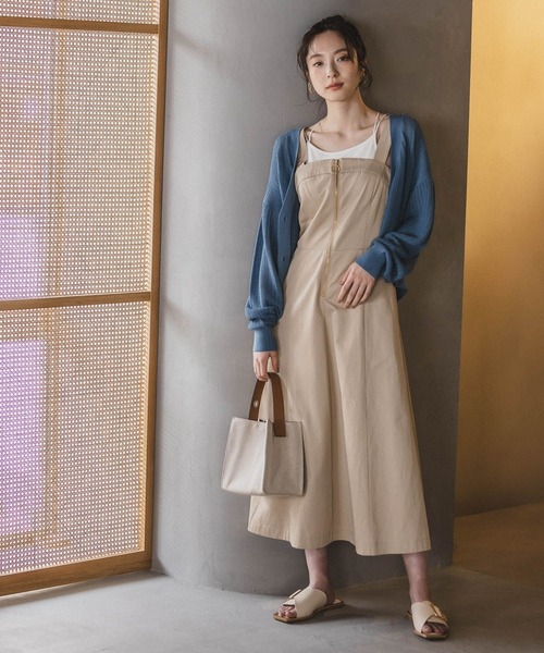 Andemiu（アンデミュウ）の「オーバーオールフウジャンスカ199477（ジャンパースカート・レディース・チャコール/アイボリー/ベージュ・FREE）」の4枚目の写真