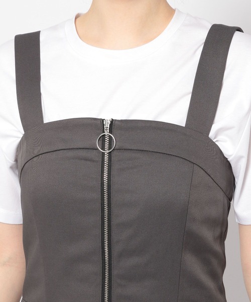 Andemiu（アンデミュウ）の「オーバーオールフウジャンスカ199477（ジャンパースカート・レディース・チャコール/アイボリー/ベージュ・FREE）」の12枚目の写真