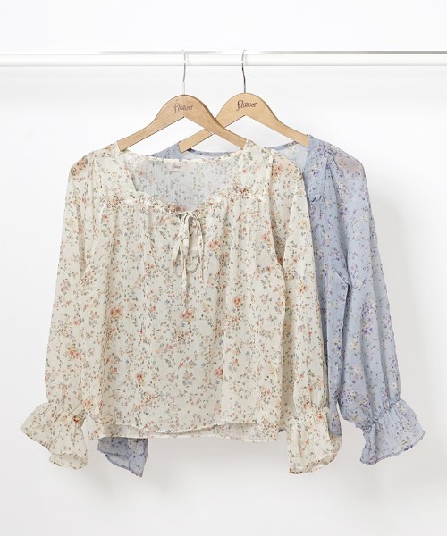 flower（フラワー）の「フローラルキャンディブラウス（シャツ/ブラウス・レディース・ブルー/アイボリー・FREE）」の15枚目の写真