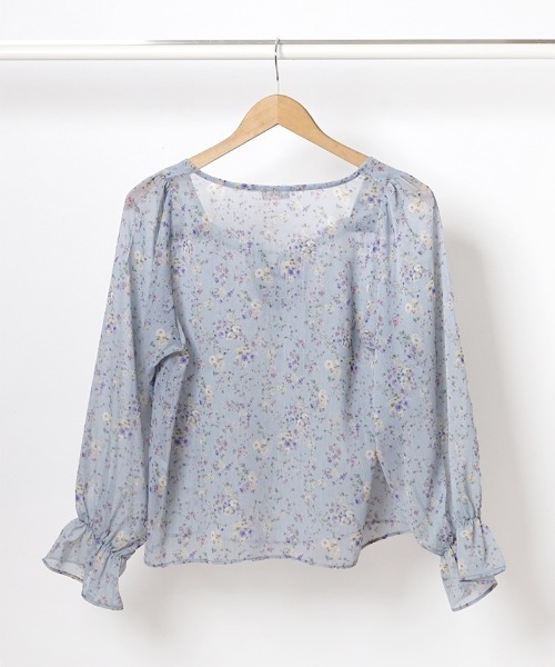 flower（フラワー）の「フローラルキャンディブラウス（シャツ/ブラウス・レディース・ブルー/アイボリー・FREE）」の14枚目の写真