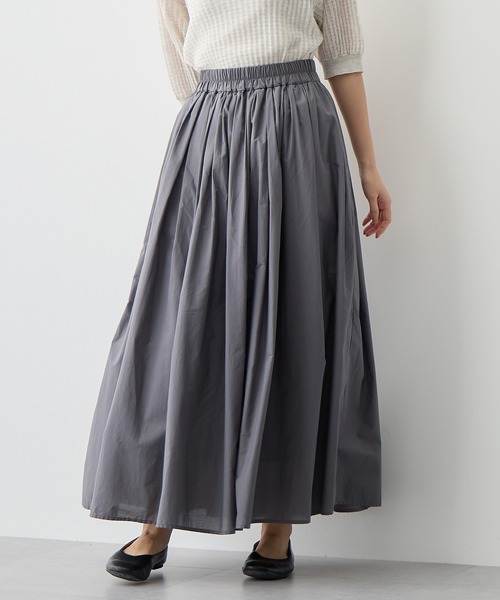 for/c（フォーシー）の「ギャザーフレアスカート【サスティナブル】（スカート・レディース・チャコール/グレイッシュブルー・M/L）」の2枚目の写真