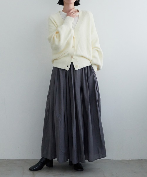 for/c（フォーシー）の「ギャザーフレアスカート【サスティナブル】（スカート・レディース・チャコール/グレイッシュブルー・M/L）」の6枚目の写真