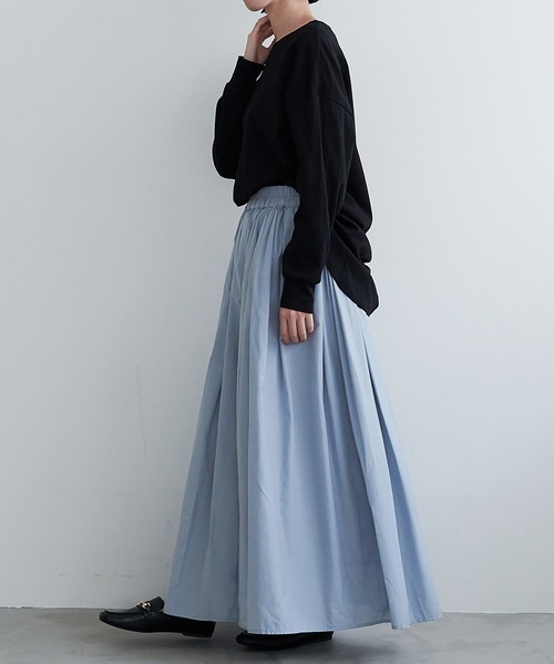 for/c（フォーシー）の「ギャザーフレアスカート【サスティナブル】（スカート・レディース・チャコール/グレイッシュブルー・M/L）」の15枚目の写真