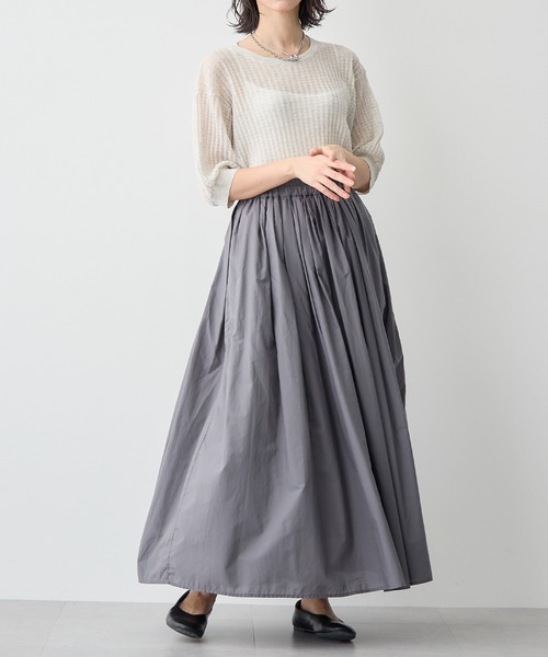 for/c（フォーシー）の「ギャザーフレアスカート【サスティナブル】（スカート・レディース・チャコール/グレイッシュブルー・M/L）」の20枚目の写真