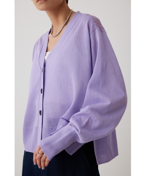 crie conforto（クリーコンフォルト）の「バックメッシュカーデ（カーディガン/ボレロ・レディース・オフホワイト/ブルー/ライトパープル/ピンク/チャコールグレー/ボルドー・FREE）」の5枚目の写真