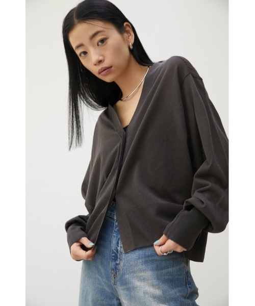 crie conforto（クリーコンフォルト）の「バックメッシュカーデ（カーディガン/ボレロ・レディース・オフホワイト/ブルー/ライトパープル/ピンク/チャコールグレー/ボルドー・FREE）」の15枚目の写真