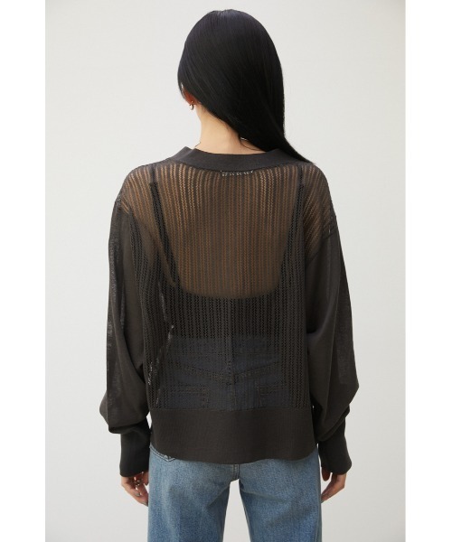 crie conforto（クリーコンフォルト）の「バックメッシュカーデ（カーディガン/ボレロ・レディース・オフホワイト/ブルー/ライトパープル/ピンク/チャコールグレー/ボルドー・FREE）」の18枚目の写真