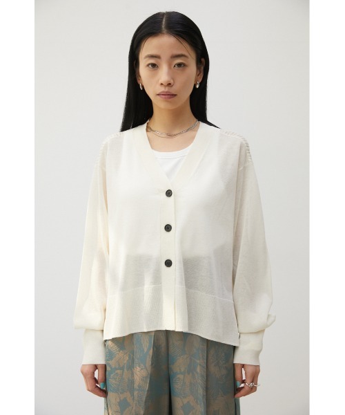 crie conforto（クリーコンフォルト）の「バックメッシュカーデ（カーディガン/ボレロ・レディース・オフホワイト/ブルー/ライトパープル/ピンク/チャコールグレー/ボルドー・FREE）」の9枚目の写真