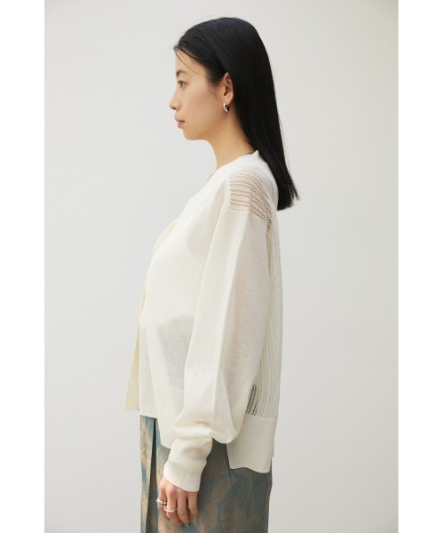 crie conforto（クリーコンフォルト）の「バックメッシュカーデ（カーディガン/ボレロ・レディース・オフホワイト/ブルー/ライトパープル/ピンク/チャコールグレー/ボルドー・FREE）」の10枚目の写真