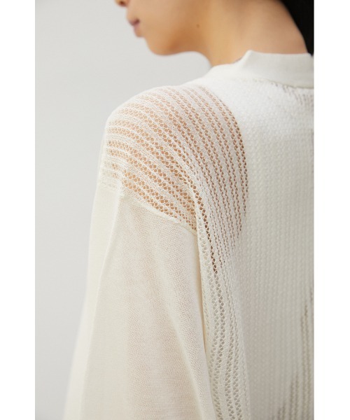 crie conforto（クリーコンフォルト）の「バックメッシュカーデ（カーディガン/ボレロ・レディース・オフホワイト/ブルー/ライトパープル/ピンク/チャコールグレー/ボルドー・FREE）」の12枚目の写真