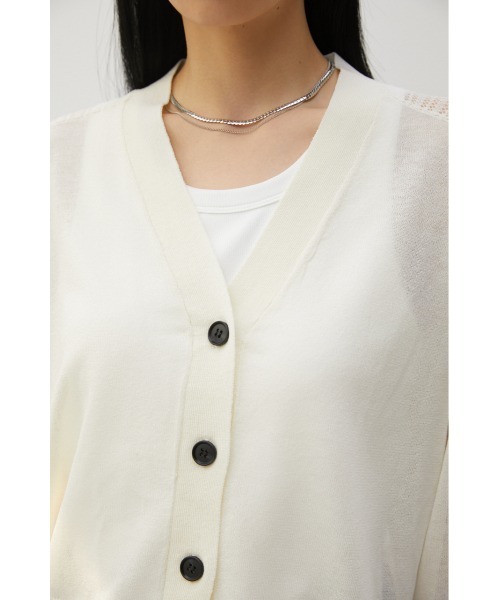 crie conforto（クリーコンフォルト）の「バックメッシュカーデ（カーディガン/ボレロ・レディース・オフホワイト/ブルー/ライトパープル/ピンク/チャコールグレー/ボルドー・FREE）」の13枚目の写真