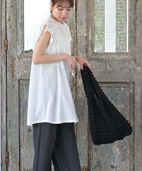 rps（アールピーエス）の「レース袖カットチュニック（チュニック・レディース・チャコールグレー/オフホワイト/ブラック/グリーン・フリー）」の8枚目の写真