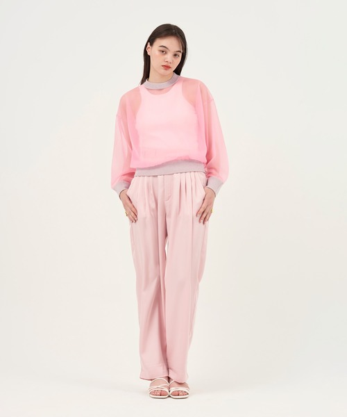 TINA：JOJUN（ティーナジョジュン）の「シアーニット プルオーバー TINA：JOJUN（ニット/セーター・レディース・ピンク/オフホワイト・M）」の9枚目の写真