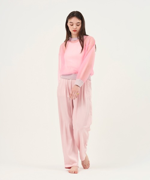 TINA：JOJUN（ティーナジョジュン）の「シアーニット プルオーバー TINA：JOJUN（ニット/セーター・レディース・ピンク/オフホワイト・M）」の10枚目の写真