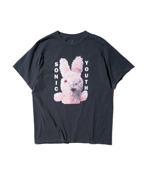 sonic youth（ソニックユース）の「【THRIFTY LOOK/スリフティールック】"SONIC YOUTH（ソニックユース）"TEE ロック/パンク/ビンテージ/ユーズドライクTシャツ（Tシャツ/カットソー・メンズ・ブラック系1/ホワイト/ブラック・X-LARGE/LARGE/MEDIUM）」の2枚目の写真