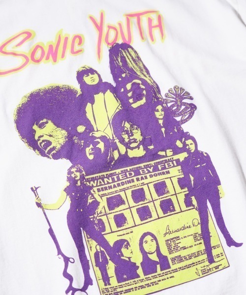 sonic youth（ソニックユース）の「【THRIFTY LOOK/スリフティールック】"SONIC YOUTH（ソニックユース）"TEE ロック/パンク/ビンテージ/ユーズドライクTシャツ（Tシャツ/カットソー・メンズ・ブラック系1/ホワイト/ブラック・X-LARGE/LARGE/MEDIUM）」の8枚目の写真