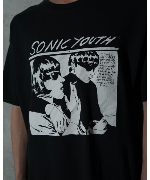 sonic youth（ソニックユース）の「【THRIFTY LOOK/スリフティールック】"SONIC YOUTH（ソニックユース）"TEE ロック/パンク/ビンテージ/ユーズドライクTシャツ（Tシャツ/カットソー・メンズ・ブラック系1/ホワイト/ブラック/ブラック系2・X-LARGE/LARGE/MEDIUM）」の5枚目の写真