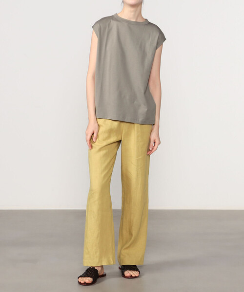 handvaerk（ハンドバーク）の「handvaerk | 60/2 ボトルネックノースリーブTシャツ WOMEN（Tシャツ/カットソー・レディース・ライトグレー/ダークグレー/ホワイト/ブラック/グレー・S）」の4枚目の写真