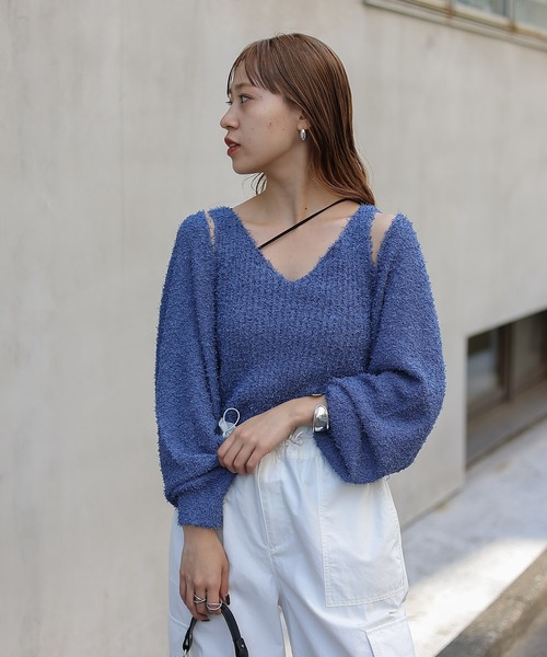 アナイ ギンガムブークレ カーディガン&キャミ アナイ 24SS ギンガム