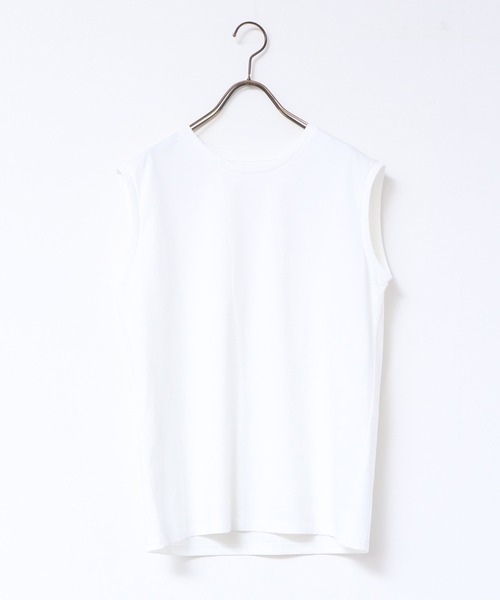hunch(ハンチ)の「ベーシックノースリーブカットソー Tシャツ(Tシャツ/カットソー・レディース・パープル/グリーン/ブラック/オフホワイト/グレー/ライトグリーン/ブルー/ダークグリーン/ブラウン/ピンク・FREE)」の12枚目の写真