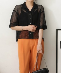 NANO universe | LB.03/ラッセルレース開襟ブラウス(セットアップ可)(シャツ/ブラウス)