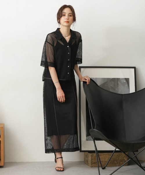 総レース　薔薇 レース ブラウス 羽織 ドレス コート LB-03 ドレスプラス DRESS+ 総レースワンピースドレス・結婚式
