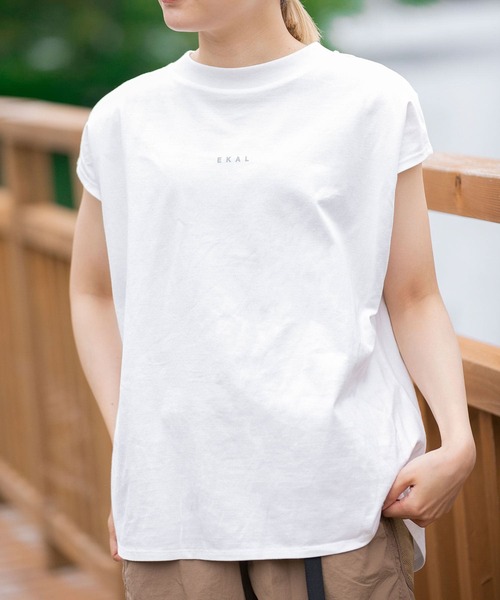 EKAL（エカル）の「フレンチスリーブカットソー（Tシャツ/カットソー・レディース・グリーン/ベージュ系その他/ブラウン/ホワイト・ONE）」の22枚目の写真