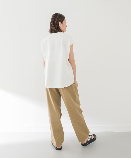 EKAL（エカル）の「フレンチスリーブカットソー（Tシャツ/カットソー・レディース・グリーン/ベージュ系その他/ブラウン/ホワイト・ONE）」の15枚目の写真