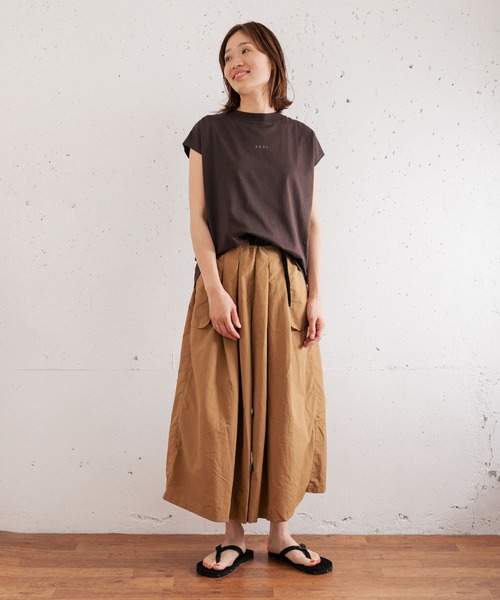 EKAL（エカル）の「フレンチスリーブカットソー（Tシャツ/カットソー・レディース・グリーン/ベージュ系その他/ブラウン/ホワイト・ONE）」の16枚目の写真