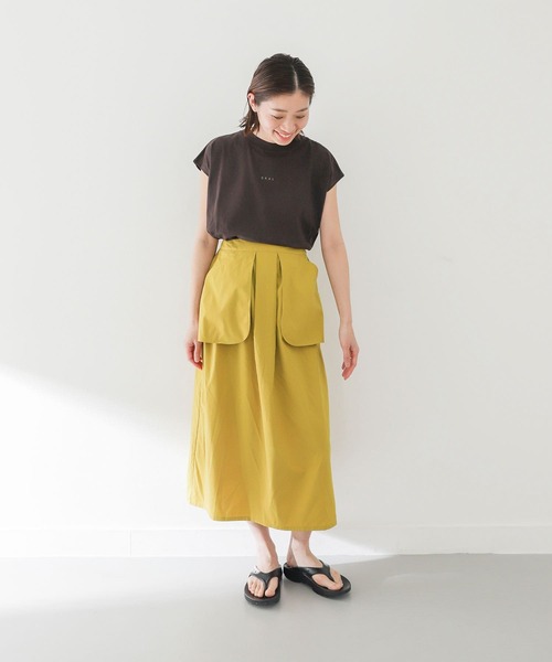 EKAL（エカル）の「フレンチスリーブカットソー（Tシャツ/カットソー・レディース・グリーン/ベージュ系その他/ブラウン/ホワイト・ONE）」の17枚目の写真