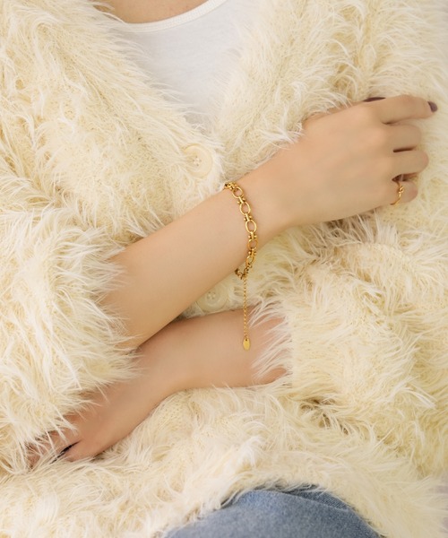 IAMUSE（アイアミューズ）の「金属アレルギー対応　チェーンブレスレット S1009【IAMUSE】（ブレスレット・レディース・シルバー/ゴールド・FREE）」の4枚目の写真