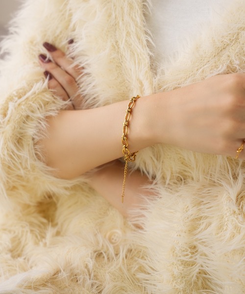 IAMUSE（アイアミューズ）の「金属アレルギー対応　チェーンブレスレット S1009【IAMUSE】（ブレスレット・レディース・シルバー/ゴールド・FREE）」の5枚目の写真