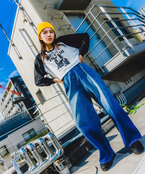 repipi armario（レピピ アルマリオ）の「ワイドホックデニムパンツ