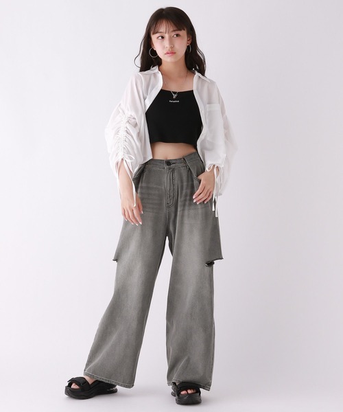 repipi armario（レピピ アルマリオ）の「ワイドホックデニムパンツ（デニムパンツ・キッズ・ブラック/ブルー系2/ブルー系1/ブルー系3/ブラック系その他/ブルー・SMALL/MEDIUM/LARGE）」の7枚目の写真