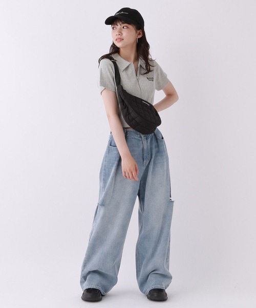 repipi armario（レピピ アルマリオ）の「ワイドホックデニムパンツ（デニムパンツ・キッズ・ブラック/ブルー系2/ブルー系1/ブルー系3/ブラック系その他/ブルー・SMALL/MEDIUM/LARGE）」の13枚目の写真