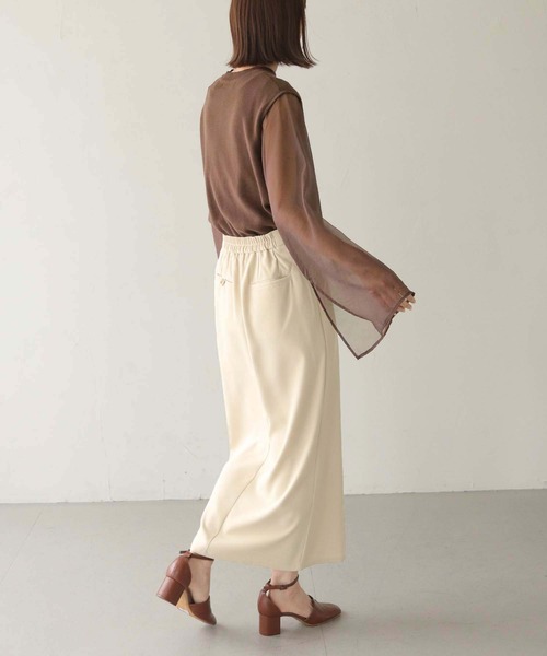 CLEIO（クレイオ）の「【CLEIO】オーガンジーフレアスリーブニット（ニット/セーター・レディース・ダークブラウン/モカ/アイボリー・FREE）」の15枚目の写真